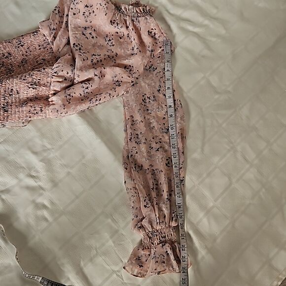 Honey Chelsea Women's Floral Ruffled Long Sleeves Mini Dress XS Pink - Picture 11 of 16